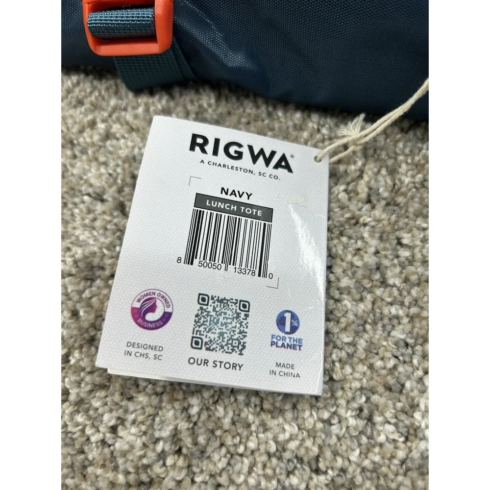 NEW Rigwa Life 8L Insulated Lunch Tote Bag Day Cooler Roll-Top Navy Blue NWT